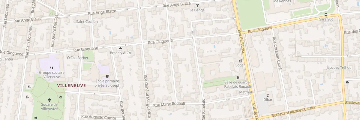 Plan du 45 Rue Marçais-Martin à Rennes