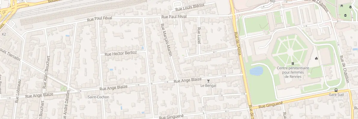 Plan du 25 Rue Marçais-Martin à Rennes