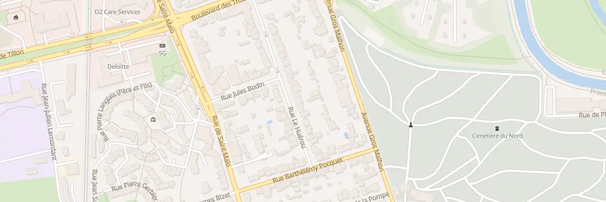 Plan du 12 Rue Le Huérou à Rennes