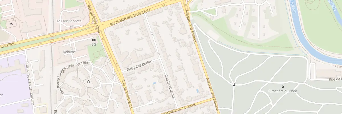 Plan du 20 Rue Le Huérou à Rennes