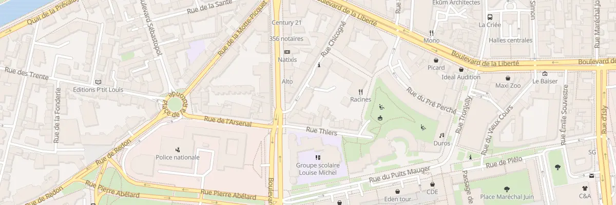 Plan du 23 Rue Chicogné à Rennes