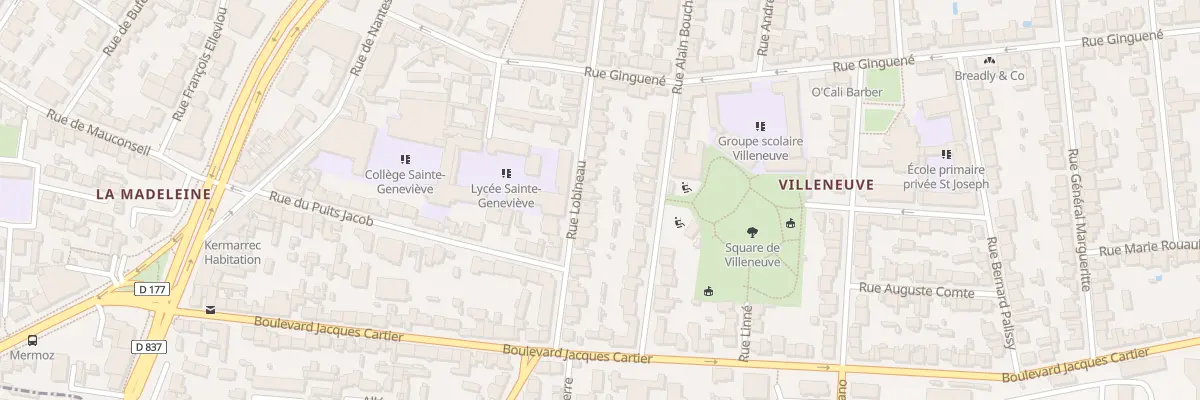 Plan du 57 Rue Lobineau à Rennes