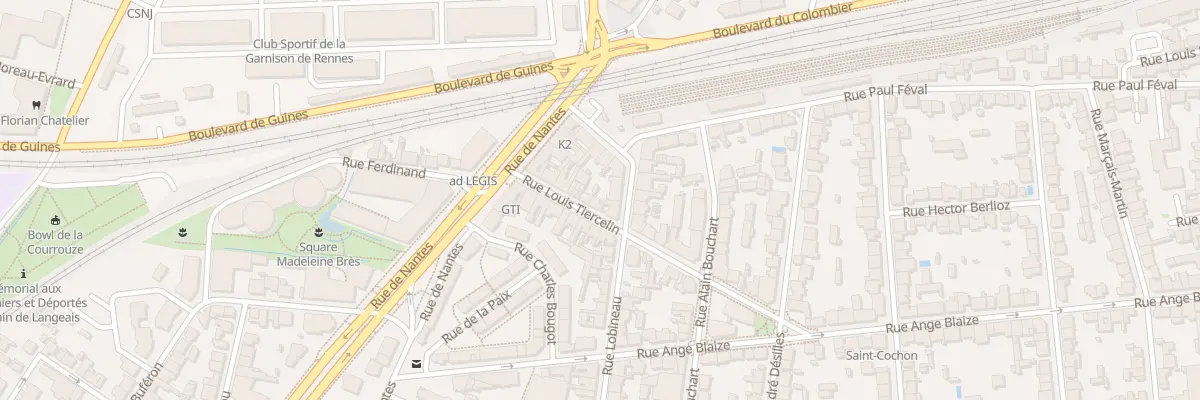 Plan du 9 Rue Louis Tiercelin à Rennes
