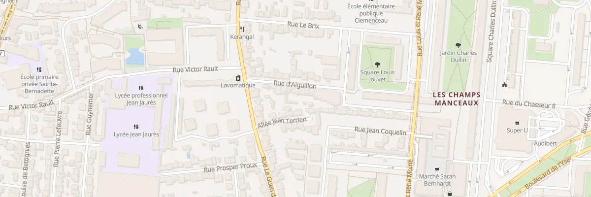 Plan du 12 Rue d’Aiguillon à Rennes