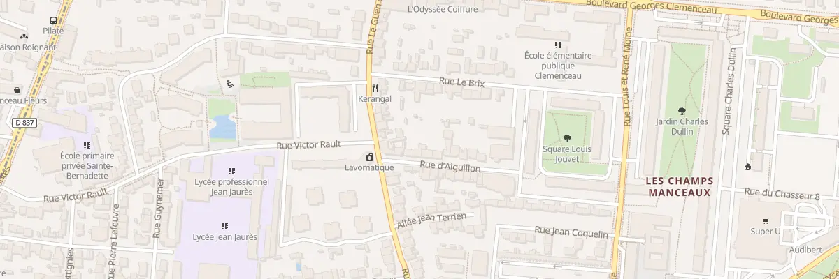 Plan du 7 Rue d’Aiguillon à Rennes