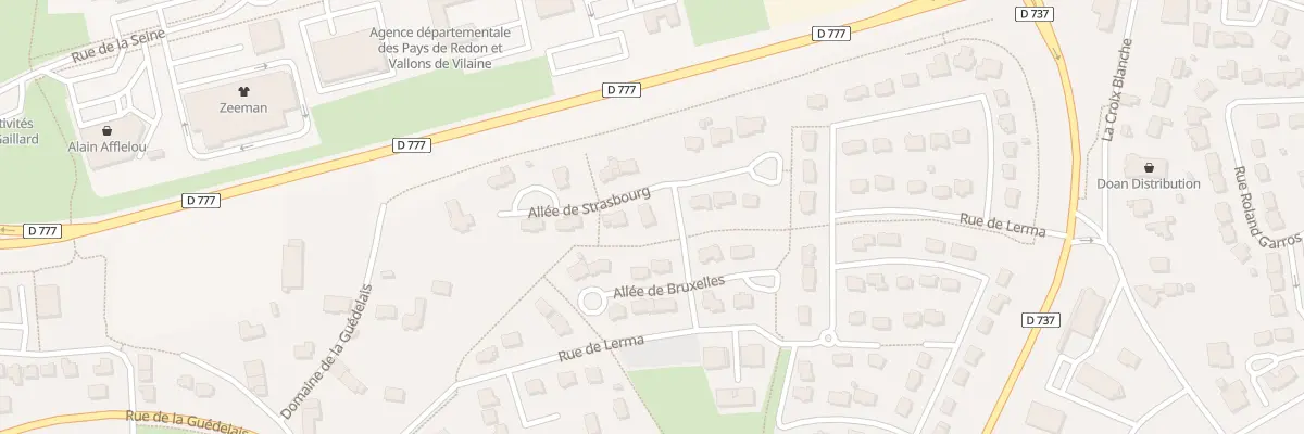 Plan du 1 All de Strasbourg à Bain-de-Bretagne