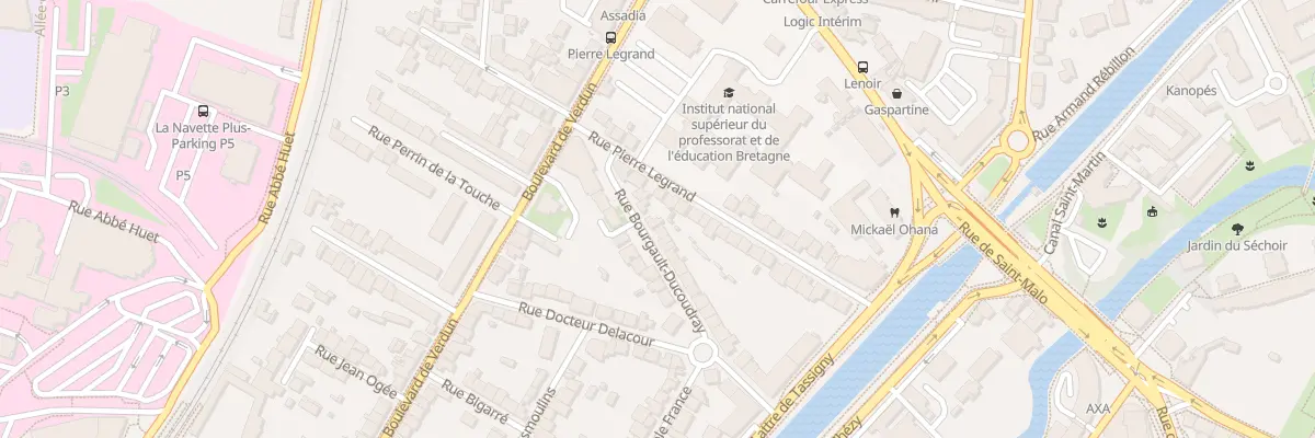 Plan du 7 Rue Bourgault-Ducoudray à Rennes