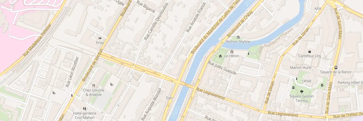 Plan du 91 Bd Mal de Lattre de Tassigny à Rennes
