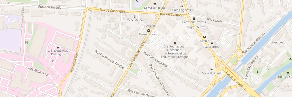 Plan du 1 Rue Pierre Legrand à Rennes