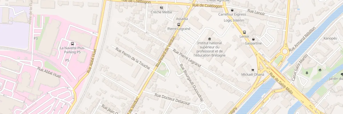 Plan du 2 Rue Bourgault-Ducoudray à Rennes