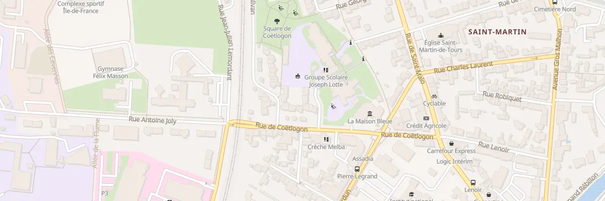 Plan du 3 Rue Jean-Louis Pindy à Rennes