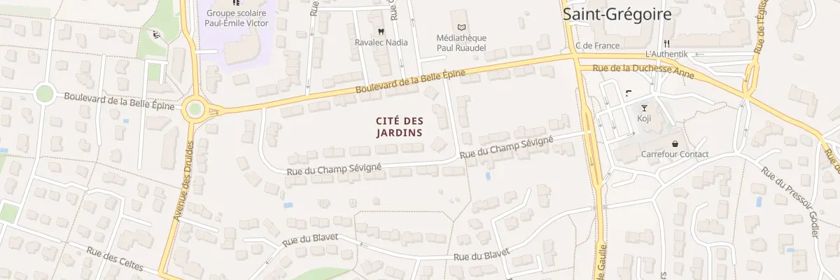 Plan du 22 Rue du Champ Sévigné à Saint-Grégoire