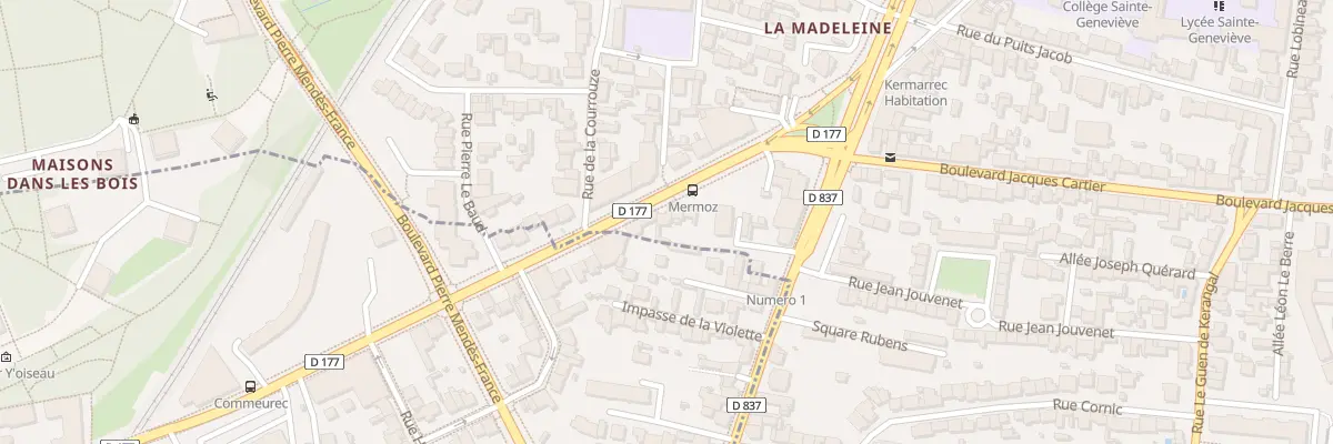 Plan du 9 Bd Jean Mermoz à Rennes