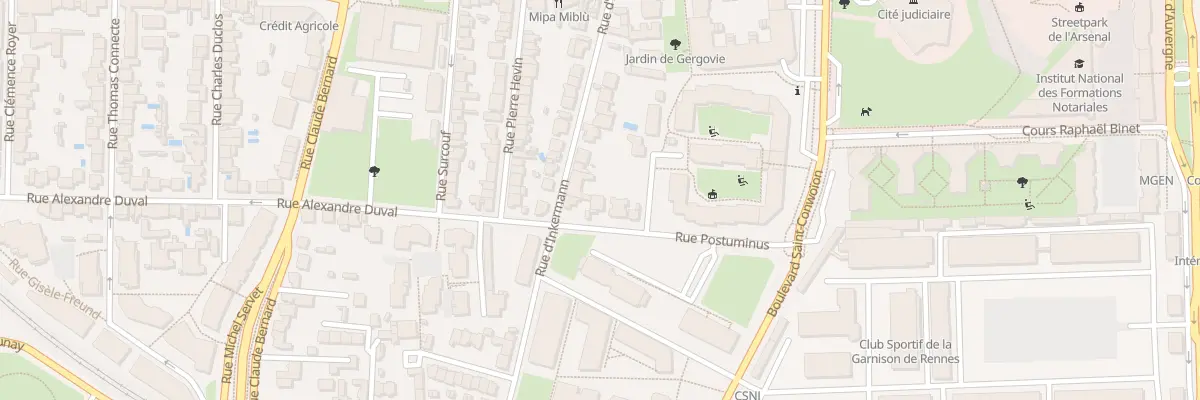Plan du 6 Rue Alexandre Duval à Rennes
