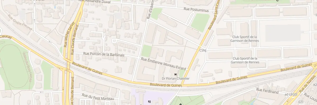 Plan du 14 Rue Emilienne Moreau-Evrard à Rennes