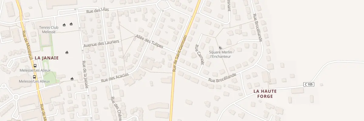 Plan du 1 Rue Broceliande à Melesse