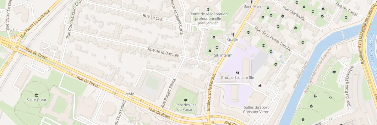 Plan du 9 Rue de la Bascule à Rennes