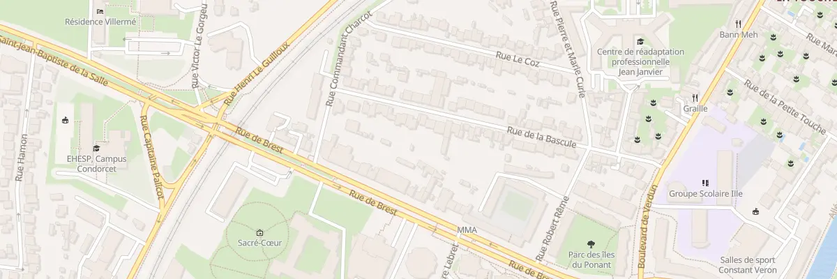 Plan du 45 Rue de la Bascule à Rennes