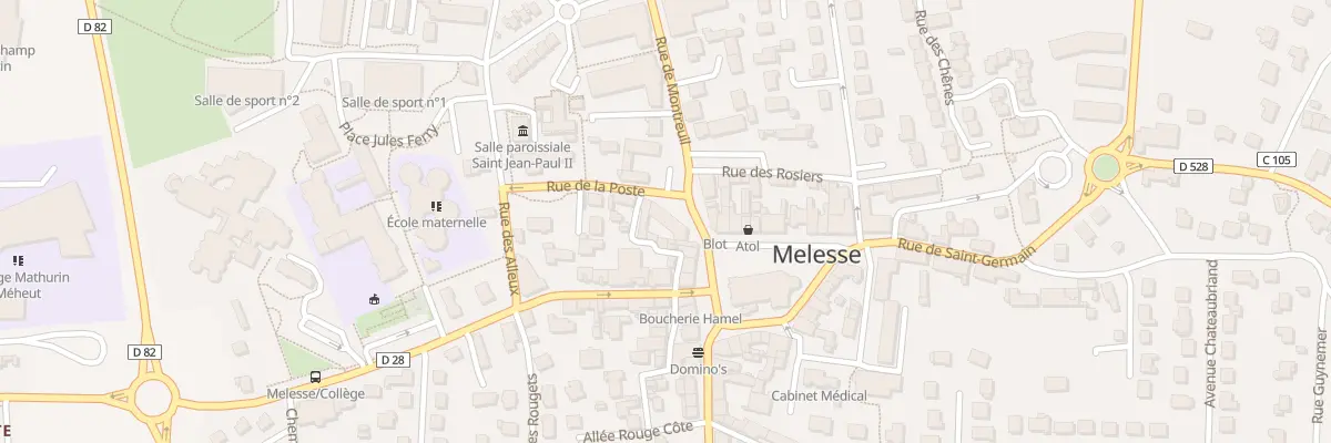 Plan du 1 Rue de la Poste à Melesse