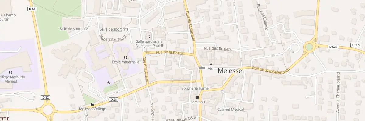 Plan du 5 Rue de la Poste à Melesse