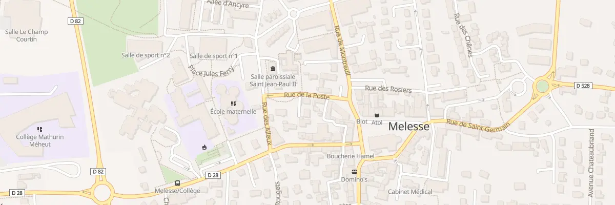 Plan du 9 Rue de la Poste à Melesse