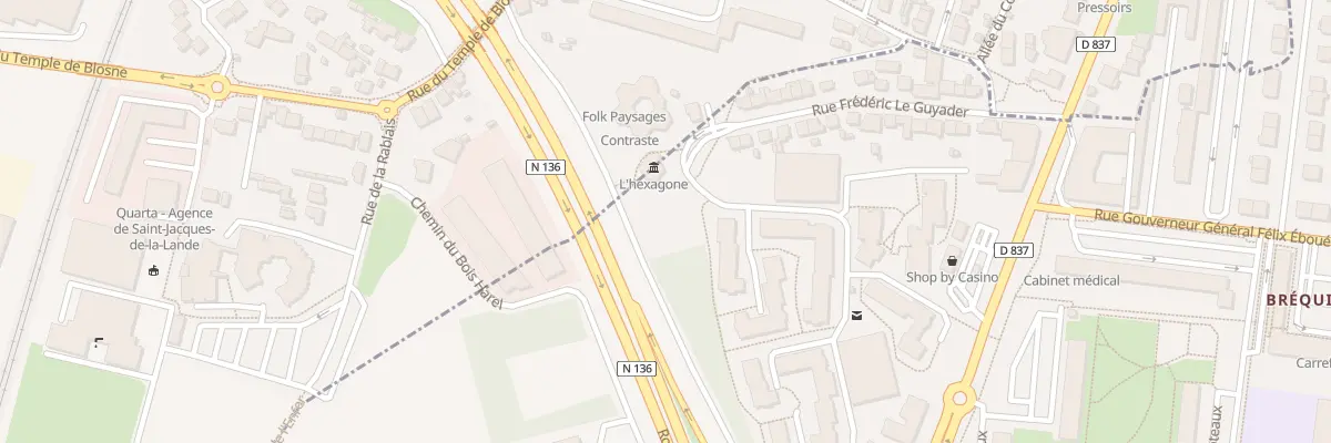 Plan du 36 Rue Frédéric Le Guyader à Rennes