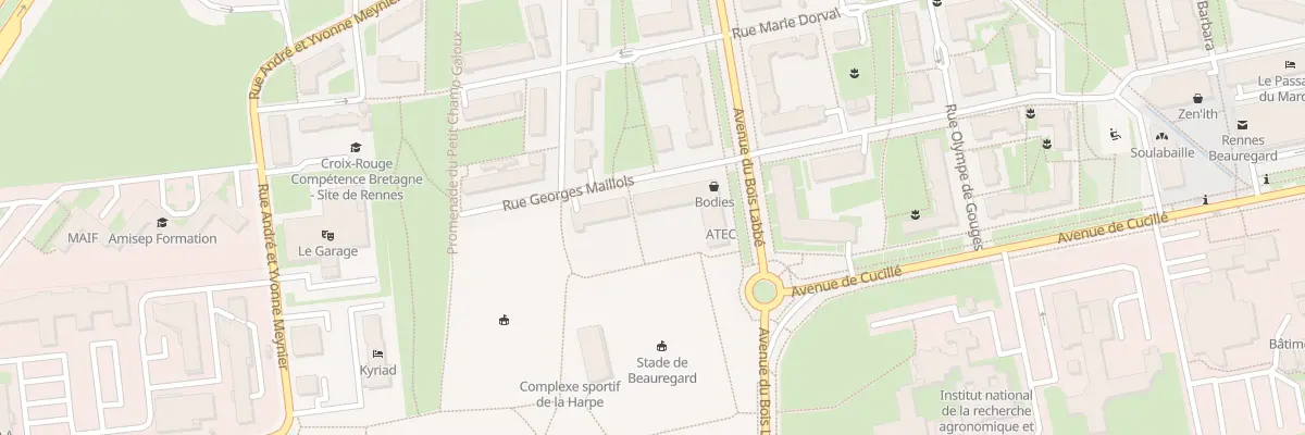 Plan du 1 Rue Georges Maillols à Rennes