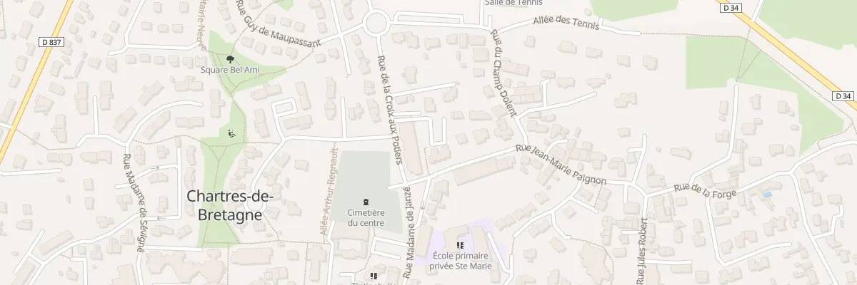 Plan du 2B Rue de la Croix aux Potiers à Chartres-de-Bretagne