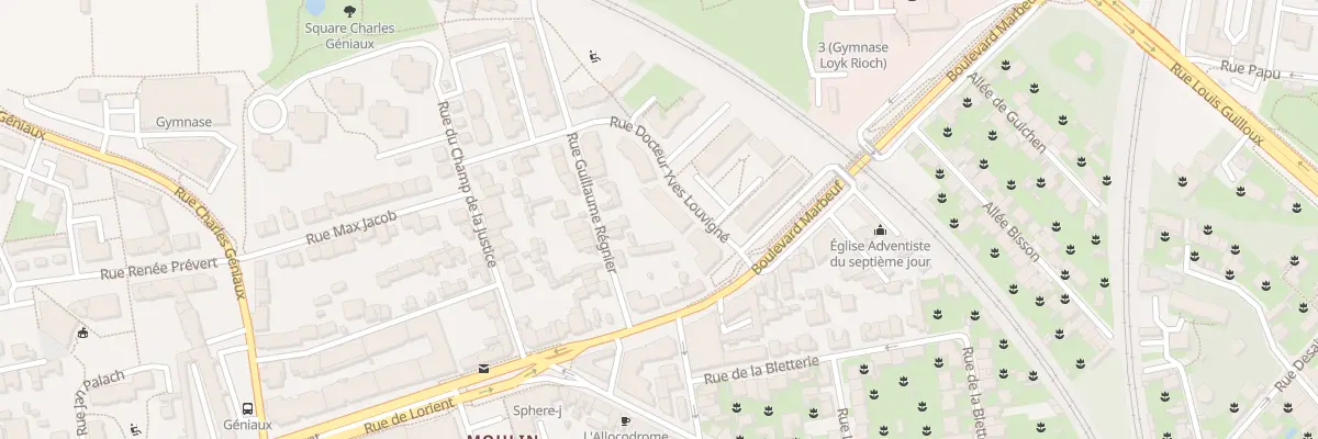 Plan du 3 Rue du Docteur Yves Louvigne à Rennes