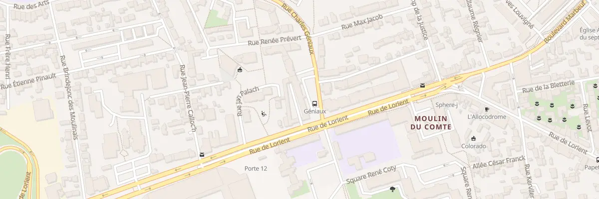 Plan du 1 Rue Charles et Paul Géniaux à Rennes