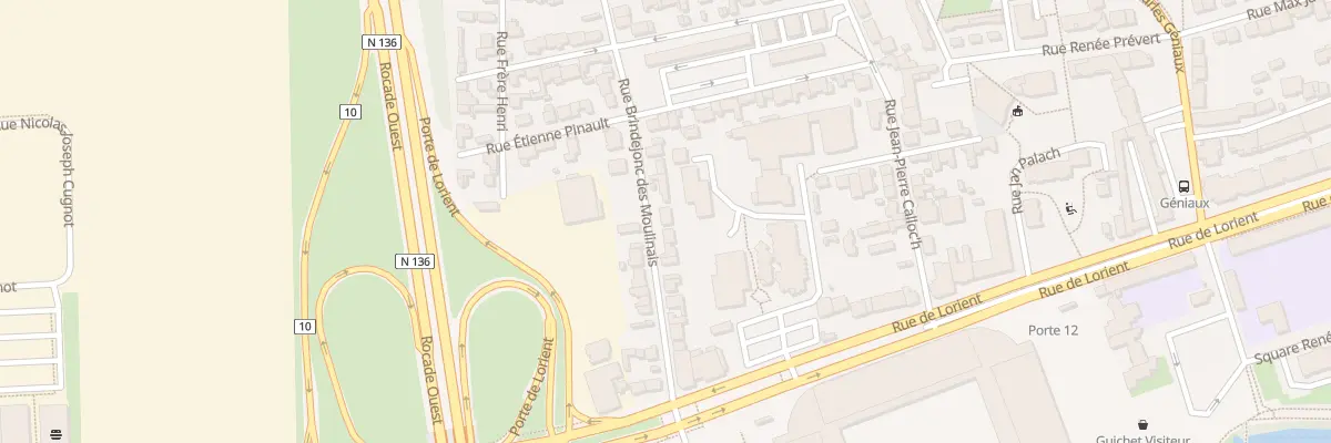 Plan du 16 Rue Brindejonc des Moulinais à Rennes