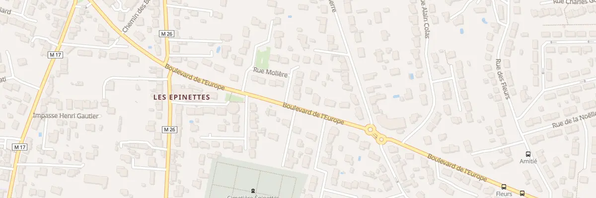 Plan du 2 Rue Molière à Couëron