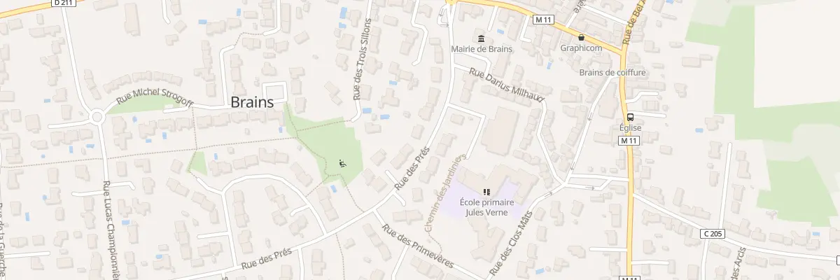 Plan de la Rue des Prés à Brains