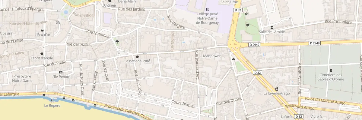 Plan du 25 Rue Nationale aux Sables-d’Olonne