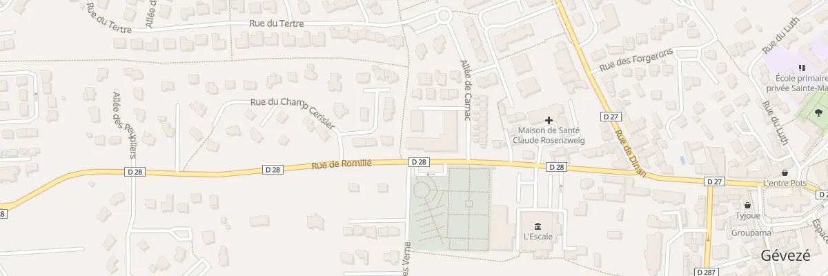 Plan du 3 All de Carnac à Gévezé