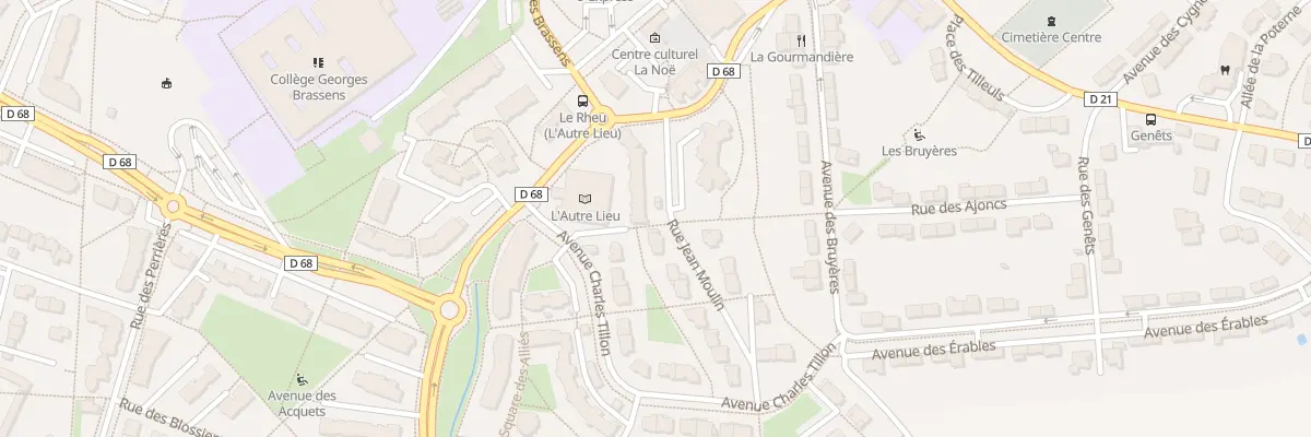 Plan du 2 Rue Jean Moulin au Rheu