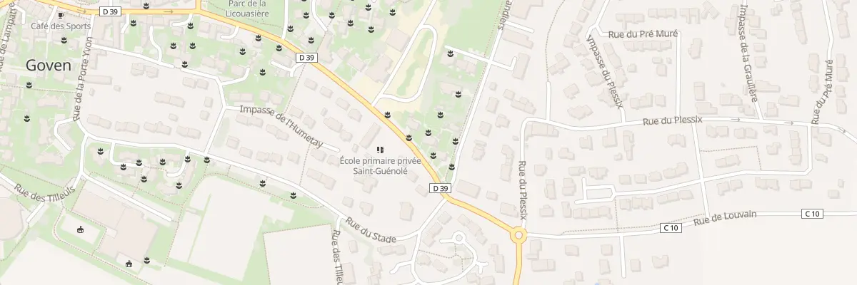 Plan du 9 Rue des Croix de Roche à Goven