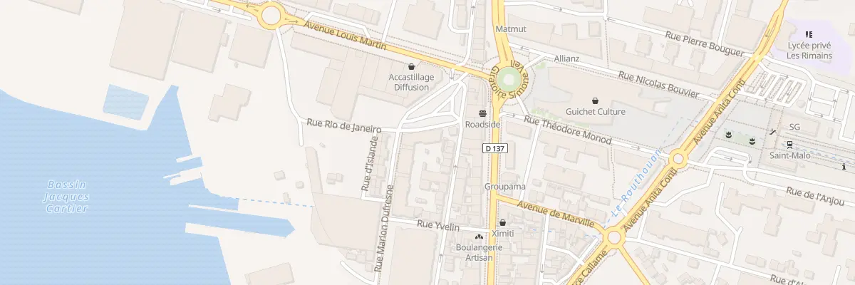 Plan du 1 Rue Yvelin à Saint-Malo