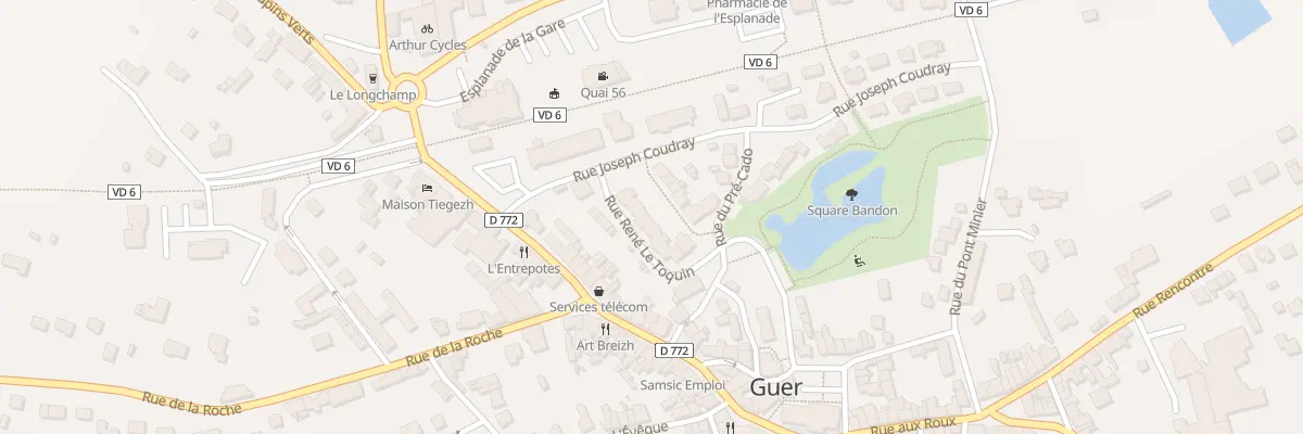 Plan du 2172 Rue Rene le Toquin à Guer