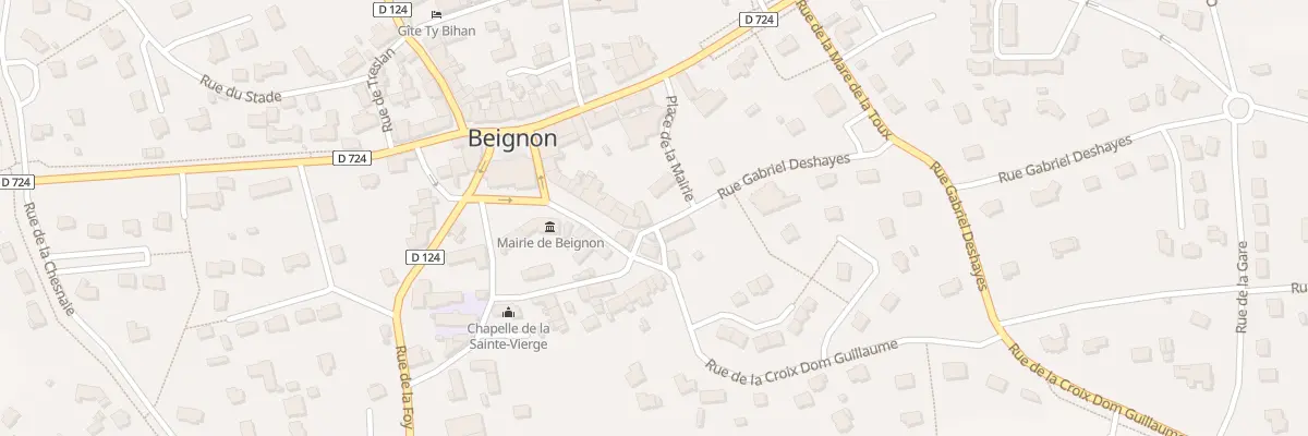 Plan de la Rue Gabriel Deshayes à Beignon