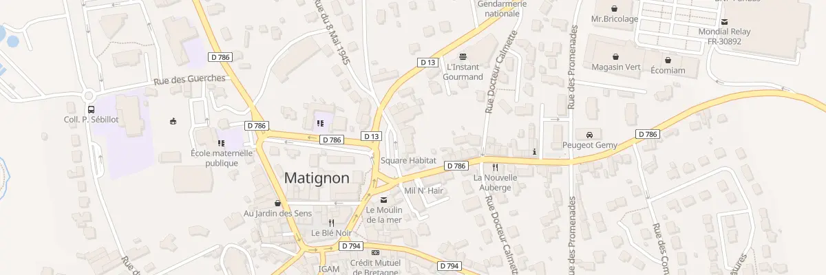 Plan du 8 Pl Rioust des Villes Audrain à Matignon