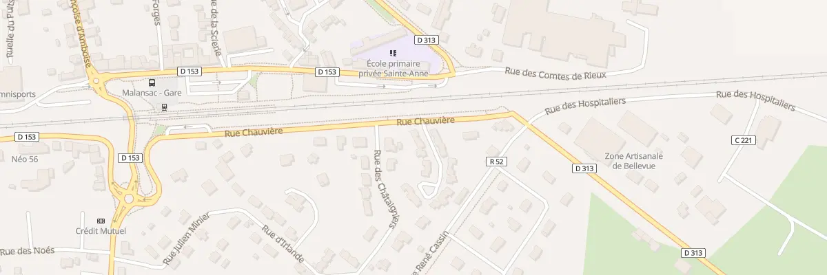 Plan du 20 Rue des Rosiers à Malansac