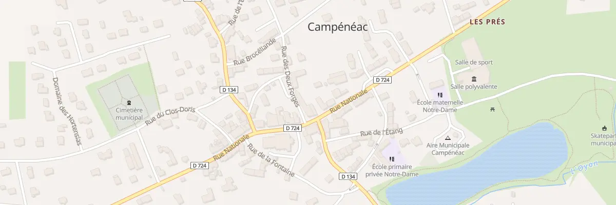 Plan du 14 Rue Nationale à Campénéac