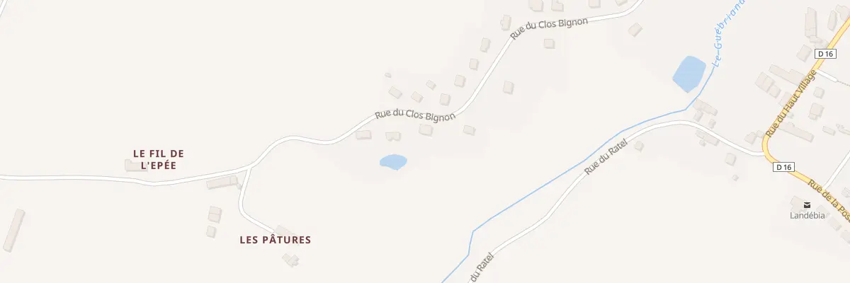 Plan du 27 Rue du Clos Bignon à Landébia