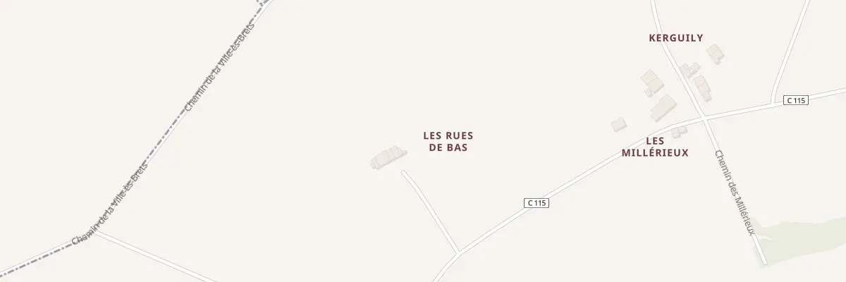 Plan du 2 Les Rues de Bas Gautraie à Mauron