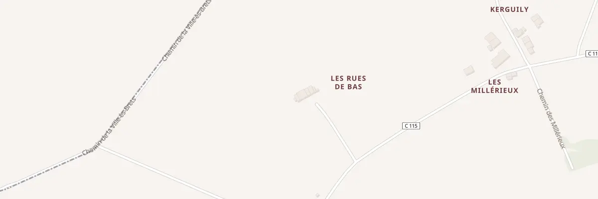 Plan du 1 Les Rues de Bas Gautraie à Mauron