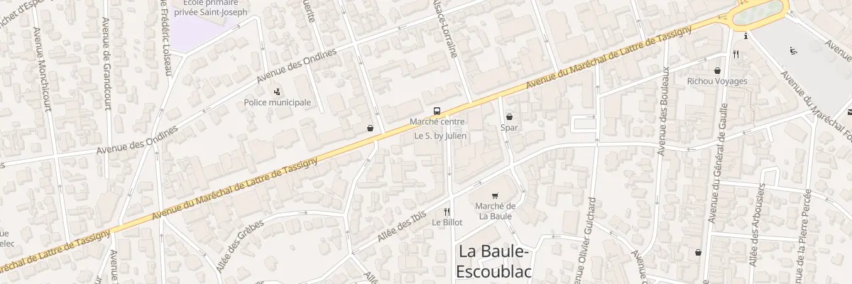 Plan du 180 Av Mal de Lattre de Tassigny à La Baule-Escoublac