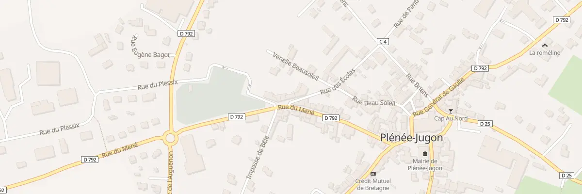 Plan du 8 Rue des Ecoles à Plénée-Jugon
