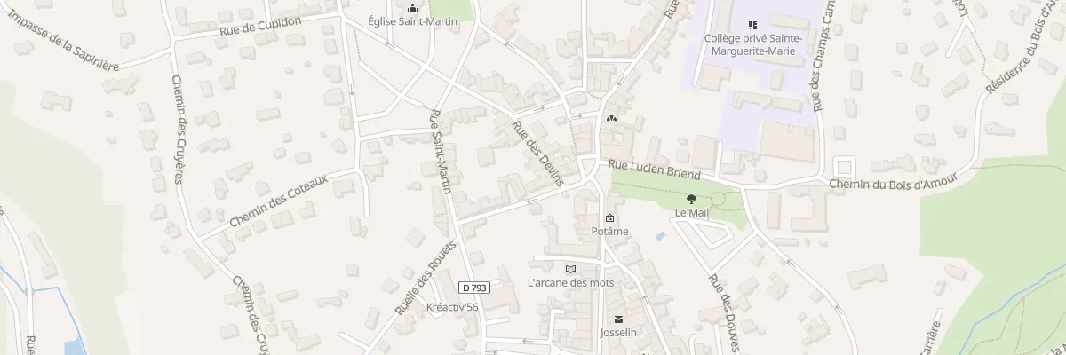 Plan du 1 Rue des Devins à Josselin