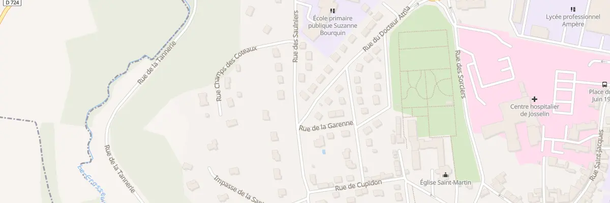 Plan du 2 Rue des Saulniers à Josselin